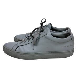 Common Projects Men's Original Achilles Gray Smooth Leather Sneakers 8 40